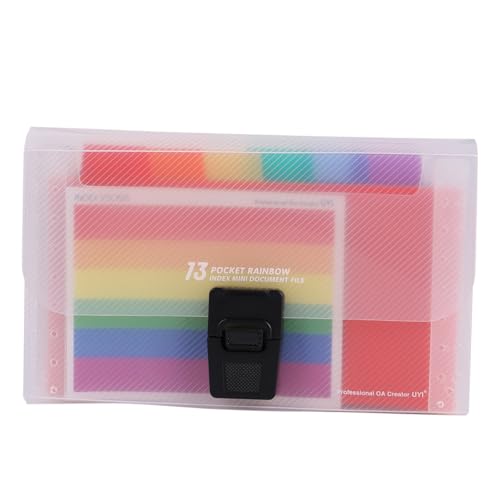 Holibanna 2Stücke Dokumentenordner Fächermappe mit Mehrschichtige Ordnerspeicherlösung Regenbogenfarben für Büro Schule und Zuhause von Holibanna