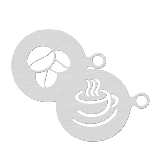 Holibanna 2Stücke Kaffeedekorationsschablonen DIY Latte Schablonen Für Kaffeetassen Zum Streuen Von Kakao Für Cappuccinos Und Cupcakes von Holibanna