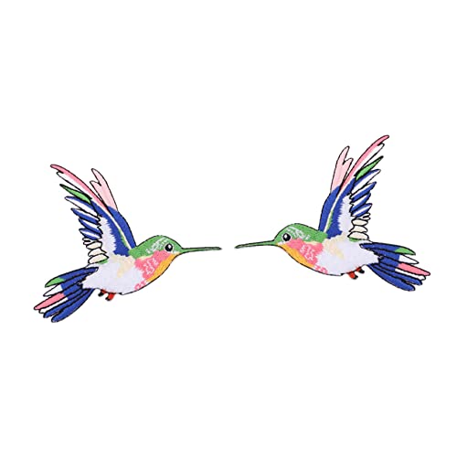 Holibanna 2Stücke Kolibri Aufnäher Zum Aufbügeln Gestickte Applikationen Für Kleidung Vorhänge Und Mehr Hochwertige Tiermotive Für DIY Dekoration Und Reparaturen von Holibanna