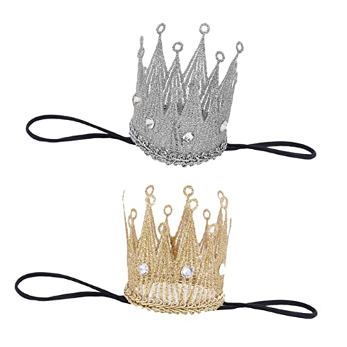 Holibanna 2Stücke Krone Haarband Für Goldene Und Silberne Krone Für Babyparty Cosplay Und Foto Requisiten Süßes Zubehör Für Kindergeburtstag von Holibanna
