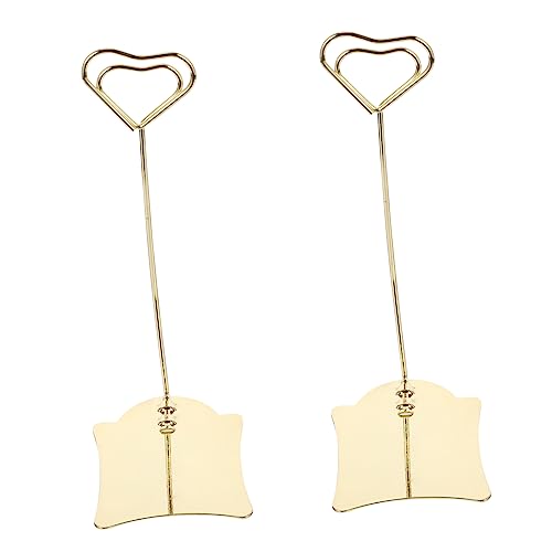 Holibanna 2Stücke Menühalter Für Stabiler Tischkartenständer Für Restaurant Büro Hochzeit Und Feiern Goldfarbene Menüclips Für Elegante Tischdekoration von Holibanna