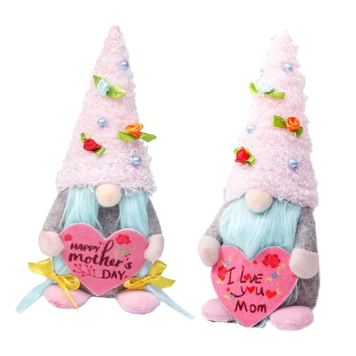 Holibanna 2Stücke Muttertag GNOME Puppen Dekorative Puppengeschenke mit Handgefertigte Tuchpuppen für Fröhliche Anlässe Wie Muttertag und Valentinstag von Holibanna