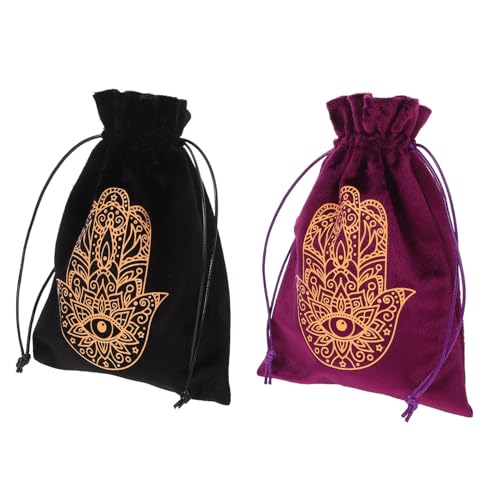 Holibanna 2Stücke Tarot Karten Kordelzugbeutel Aufbewahrungstasche für Tarotkarten aus Weichem Bibermaterial für Tarotliebhaber mit Designs von Holibanna