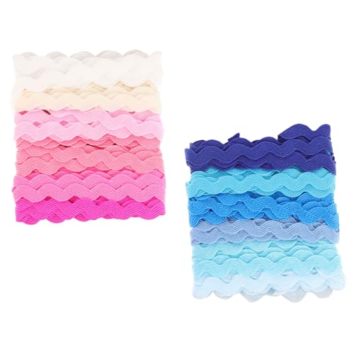 Holibanna 2Stücke Wellenband Farben Geschenkband für DIY Basteln Partydekoration Stoffbänder für Geschenkverpackungen Elegant Vielseitig Einsetzbar von Holibanna