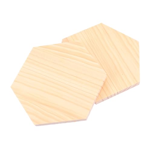 Holibanna 2pcs Unvollendete Hexagon Holzbretter Für DIY Malmalerei Natürliches Massives Holz Für Die Heimdekoration Unfertige Holzstücke Malerei Holzbrett Malten von Holibanna