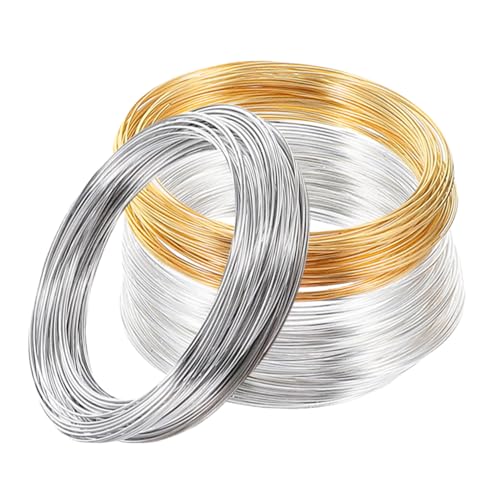 Holibanna 3 Rollen Memory Wire Schmuckdraht Ø Weißgold Gold Silber Biegsamer Formbeständiger Schmuckdraht für DIY Armbänder Halsketten Ohrringe Professionelles Bastelzubehör von Holibanna