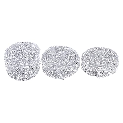 Holibanna 3 Rollen Selbstklebendes Strassband Glitzer Rhinestone Dekorationsband für Diy Hochzeits und Partydekoration für Handyhüllen und Kunsthandwerk von Holibanna