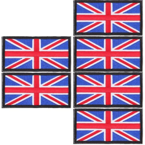 Holibanna 3 Sätze Britische Flaggenarm -siegel Flaggenpatch Abzeichen Nähen Bußgeld Bestickt Nationalflaggen-kleidungsapplikation Personalisiert Buga-stickerei 2 Stücke * 3 von Holibanna