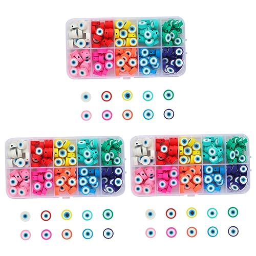 Holibanna 3 Sätze Evil Eye Perlen Set Augen Spacer Perlen Für Diy Schmuck Bunte Handgemachte Zubehör Für Armbänder Und Kreative Bastelprojekte 150 Stück * 3 von Holibanna