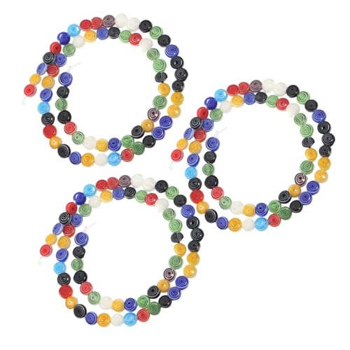 Holibanna 3 Saiten Bunte Runde Glasperlen mit Geradem Stränge für DIY Armbänder Schmuckherstellung und Kreative Bastelprojekte Vielseitige Handgefertigte Accessoires von Holibanna