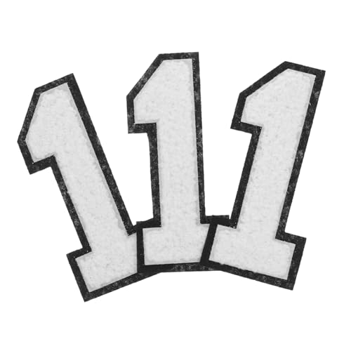 Holibanna 3 Stück Chenille digitale Stoffaufkleber Zahlenkleidung Verzierung Rucksäcke Applikation Zahlen Patches für Kleidung Kleiderflicken Nummer Stickpatches für Kleidung Polyester von Holibanna