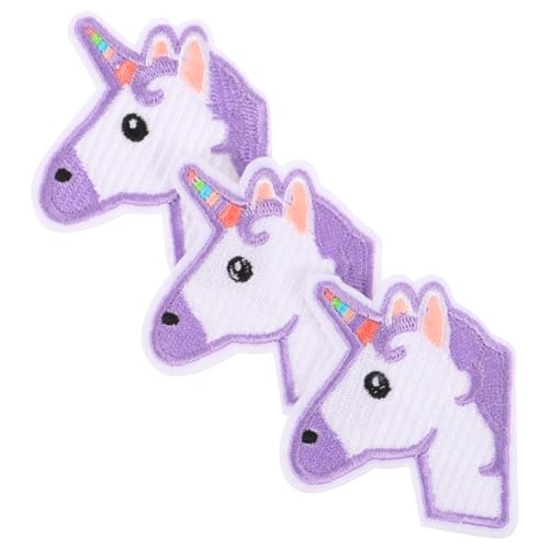 Holibanna 3 Stück Einhorn Stoff Patches DIY Aufnäher für Kleidung Taschen und Bücher Witzige Stickerei Aufkleber Robustem Material für Kinderbekleidung und Kreative Projekte von Holibanna
