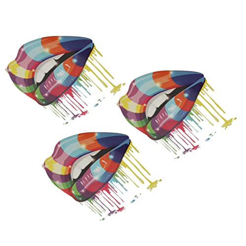 Holibanna 3 Stück Fashionable Lips Heat Transfer Patches Diy Aufnäher für Kleidung Selbstklebend Hautfreundlich für Kreative Bastelprojekte und Bekleidungsreparaturen von Holibanna