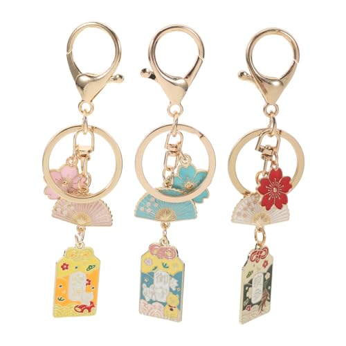 Holibanna 3 Stück Kirschblüten-fächer, Kawaii-anhänger, Schlüsselanhänger, Japanischer Stil, Dekorative Schlüsselanhänger Für Taschen, Rucksäcke Und Geldbörsen von Holibanna