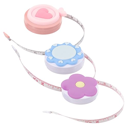 Holibanna 3 Stück Macaron Band Zum Nähen Körpermessung Einziehbares Maßband Für Körpermaße Damen Tragbares Maßband Körpermaßband Höhenmaßband Kunststoff Maßband von Holibanna