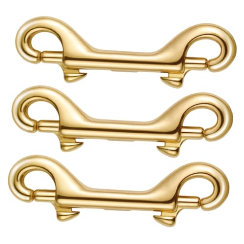 Holibanna 3 Stück Messing-taschen-hummerverschlüsse, Doppelseitige Karabinerhaken Für Gepäck, Zurrseil, Karabinerhaken, Clips, Handtaschen-hardware-zubehör von Holibanna