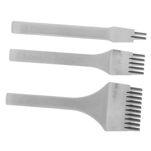 Holibanna 3 Stück Teiliges Leder Nählochwerkzeug Langlebige Metall Locher mit Zähnen Präzise DIY Leder Puncher für Handwerk Glatte Kanten und Einfache Anwendung für Gürtel und Lederarbeiten von Holibanna