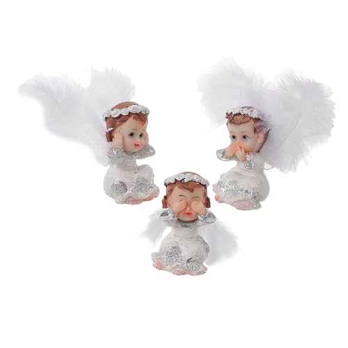 Holibanna 3 Stück Teiliges Miniatur Resin Engel Figurine Europäischer Stil Kleine Betende Mädchen Statue Kompakt und Dekorativ für Weihnachtsdeko Regal Tisch und Festliche Wohnraumgestaltung von Holibanna
