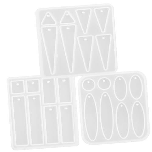 Holibanna 3 Stück Teiliges Ohrpendant Silikonform Geometrische Ohrstecker Gießformen für Schmuckherstellung Einfach zu Bedienen für Diy Anhänger und Schlüsselanhänger von Holibanna