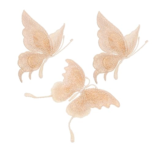 Holibanna 3 Stück Teiliges Schmetterling Diy Aufnäher Besticktem Leichte Kleidungspatches zum Aufnähen und Verzieren von Jacken Taschen für Kleidung Reparatur und Bastelprojekte von Holibanna