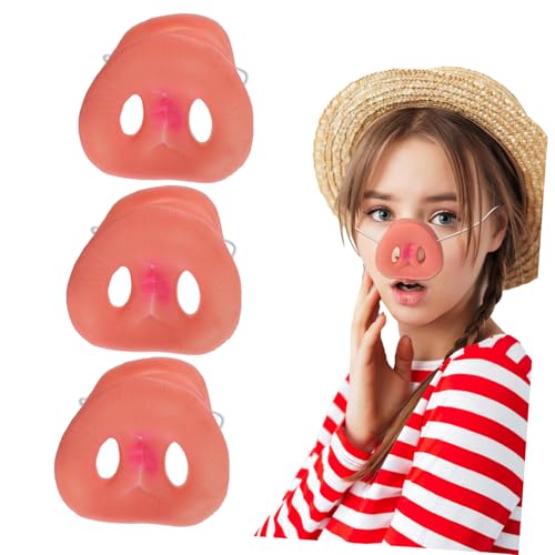 Holibanna 3 Stück Teiliges Schweinenasen kostüm aus Elastischem Vinyl Leichte Tier nasenmaske mit Verstellbarem Riemen Robustes Cosplay party accessoire für Karneval und Fasching Holibanna 3 Stück Teiliges Schweinenasen kostüm aus Elastischem Vinyl Leichte Tier nasenmaske mit Verstellbarem Riemen Robustes Cosplay party accessoire für Karneval und Fasching von Holibanna
