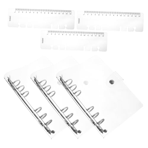 Holibanna 3 Stück Transparente PVC Nachfüllbare Ringbuch Hüllen Strapazierfähige Binder Notebook Cover mit Sicherungsband Wiederverwendbar Schmutzabweisend für Schule Büro Lehrer und von Holibanna