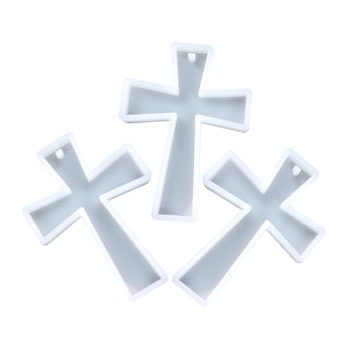 Holibanna 3 Teilige Kreuz Silikonform Kreuz Harzform Harz Silikonformen Epoxidharzformen Harzformen Silikon Kreuz Charms Silikonform Silikonformen Für Epoxidharz Kieselgel Weiß von Holibanna