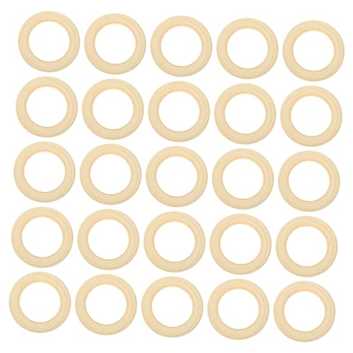 Holibanna 30 Stück Holzringe Hochwertigem Tragfähigem Holz Handgefertigte Bastelringe für Diy Projekte Dekoration und Schmuckherstellung von Holibanna