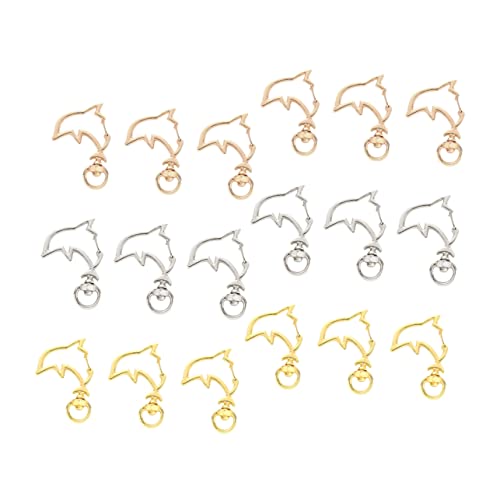 Holibanna 30 Stück Metall Schlüsselring Zubehör Diy Hohl Delfin Verschlüsse Gold Silber und Roségold für Kreative Projekte und Heimdekoration von Holibanna