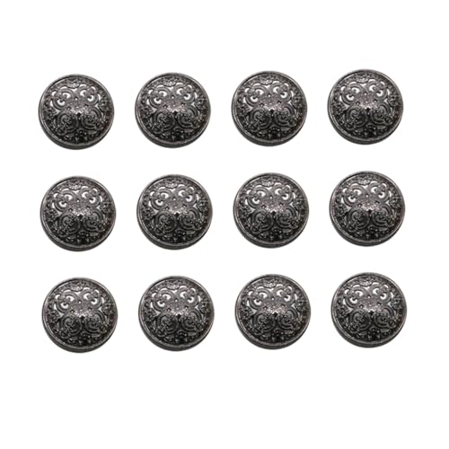 Holibanna 30 Stück Metallknöpfe mit Hohldesign Strapazierfähige Knöpfe für Damenmäntel Blazer und Strickjacken Schwarze Runde Knöpfe zum Annähen für DIY und Kleidungsmode von Holibanna