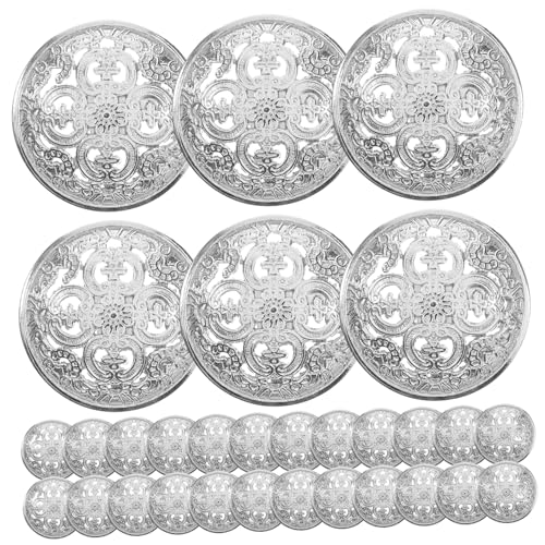 Holibanna 30 Stück Silberne Metallknöpfe mit Hohldesign Langlebige Nähknöpfe für Damenblazer Mäntel und DIY Bekleidungsdekoration Robuste Metallverschlüsse für Jacken und Pullover Holibanna 30 Stück Silberne Metallknöpfe mit Hohldesign Langlebige Nähknöpfe für Damenblazer Mäntel und DIY Bekleidungsdekoration Robuste Metallverschlüsse für Jacken und Pullover von Holibanna