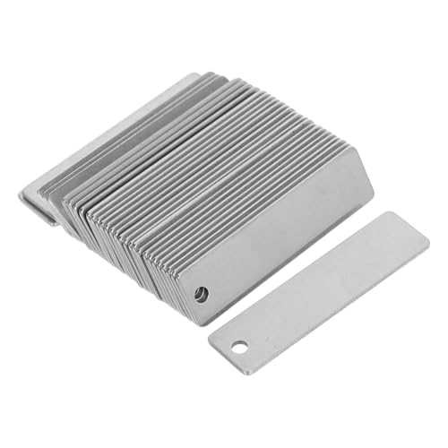 Holibanna 30 Stück Teiliges Edelstahl Rechteckige Blanko Metallstempel Anhänger Witterungsbeständig Leicht Glatte Oberfläche Gravur Rohlinge Für Schmuck Haustiermarken Reise Outdoor von Holibanna