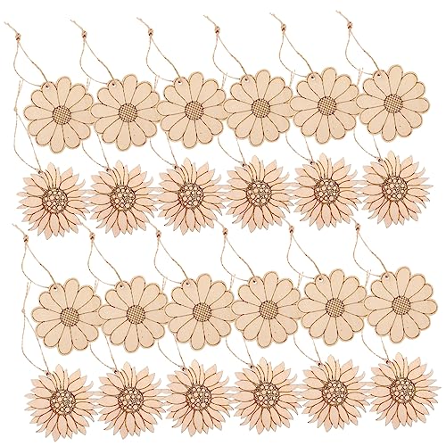 Holibanna 30 Stück Unvollendete Holzscheiben Diy Holzblumen und Kleine Holzblüten für Bastelprojekte Leicht und Glatt für Dekorative Holzarbeiten und Kunsthandwerk von Holibanna