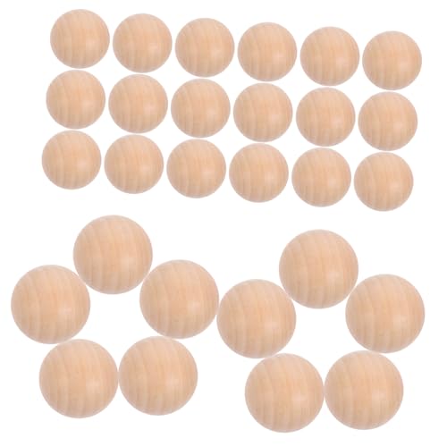 Holibanna 30 Stück einfache Holzperlen runde Perle große Perlen zum Basteln Mini Ball aus DIY Schmuckzubehör Holzperlen für Dekoration Bastelperlen selber machen runde Holzkugel Hölzern von Holibanna
