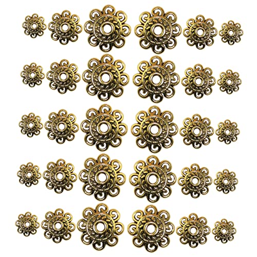 Holibanna 300 Stück Blumenperlenkappen Antikgold Diy Schmuck Zubehör für und Armbänder Langlebig und Rostfrei für Kreative Bastelprojekte von Holibanna
