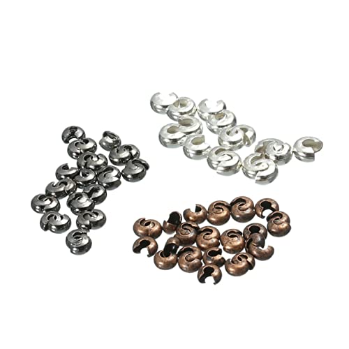 Holibanna 300Stücke DIY Positionierperlen Kupfer Flache Crimpperlen mit Festem Rohr Schwarz für Schmuckherstellung zum Auffädeln von Perlen Armbändern und Halsketten von Holibanna