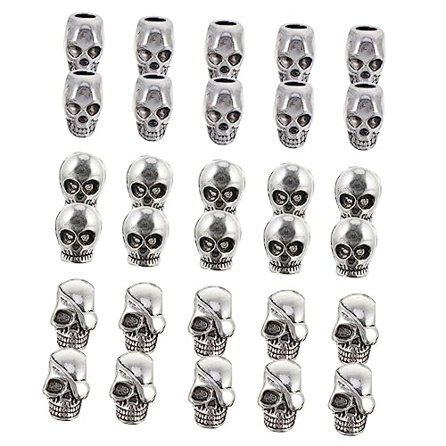 Holibanna 30Stücke Legierte Schädel Perlen für DIY Schmuckherstellung Schmuck Perlen zum Auffädeln für Armbänder Ohrringe und Mehr Halloween von Holibanna