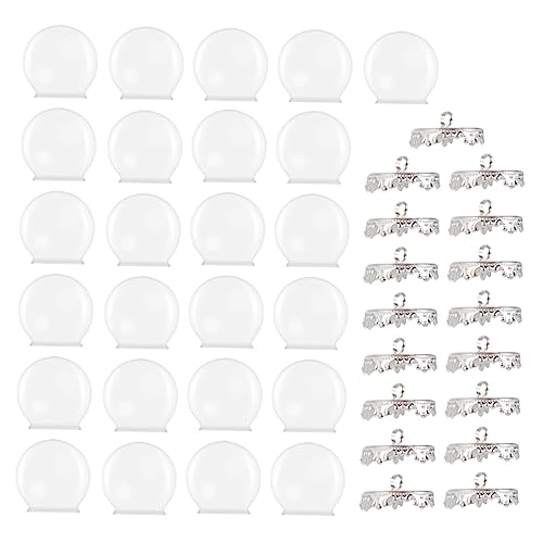 Holibanna 30Stücke Mini Klarglas Kugel Set mit Silberner Krone für DIY Schmuck Basteln für Anhänger und Schlüsselanhänger Hochwertiges Kreative von Holibanna