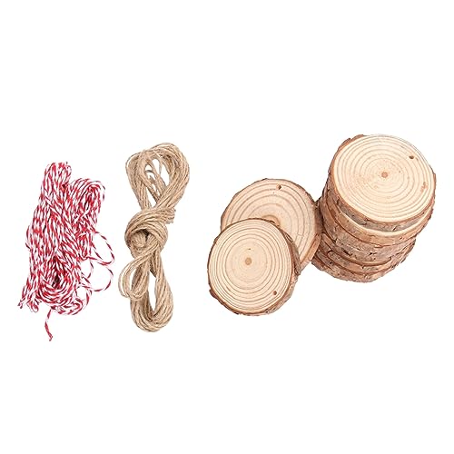 Holibanna 30Stücke Runde Holzscheiben DIY Bastelset Natürliche Holzspäne für Kreative Dekoration Juteschnur und Baumwollschnur Holibanna 30Stücke Runde Holzscheiben DIY Bastelset Natürliche Holzspäne für Kreative Dekoration Juteschnur und Baumwollschnur von Holibanna