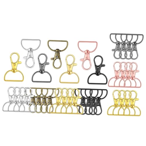 Holibanna 35 Stück Metall Lobster Clips Schlüsselring Karabiner für DIY Handwerk Taschen und Armbänder zur Verzierung von Taschen Gürtel und Mehr von Holibanna