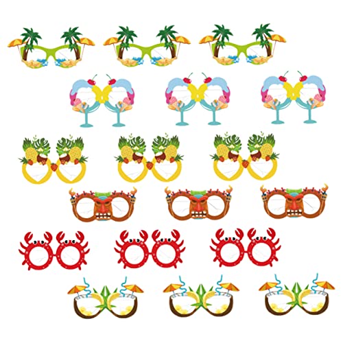 Holibanna 36 Stk Partygläser aus Papier Luau-Partyzubehör hawaiianisches Dekor Bulk-Sonnenbrille schnapsgläser Requisiten für Strandfotos Requisiten für Fotoautomaten Sommer Kleidung Kind von Holibanna