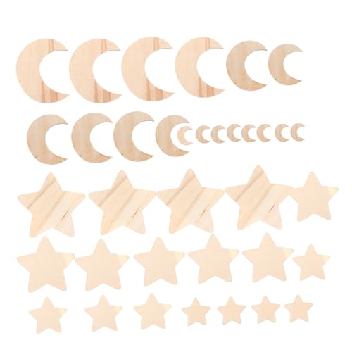 Holibanna 36 Stück Unbehandelte Holzscheiben Mond und Sternform für DIY Malen und Basteln für Wohnkultur und Festliche Dekorationen Sterne Monde Holibanna 36 Stück Unbehandelte Holzscheiben Mond und Sternform für DIY Malen und Basteln für Wohnkultur und Festliche Dekorationen Sterne Monde von Holibanna