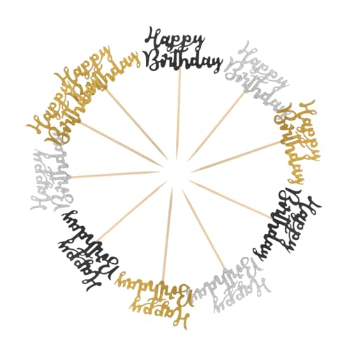 Holibanna 36-teiliges Party-cupcake-topper: Glitzernde „happy Birthday“-kuchenaufsätze Zum Feiern Von Geburtstags- Und Jubiläumspartys, Kuchendekorationen Holibanna 36-teiliges Party-cupcake-topper: Glitzernde „happy Birthday“-kuchenaufsätze Zum Feiern Von Geburtstags- Und Jubiläumspartys, Kuchendekorationen von Holibanna