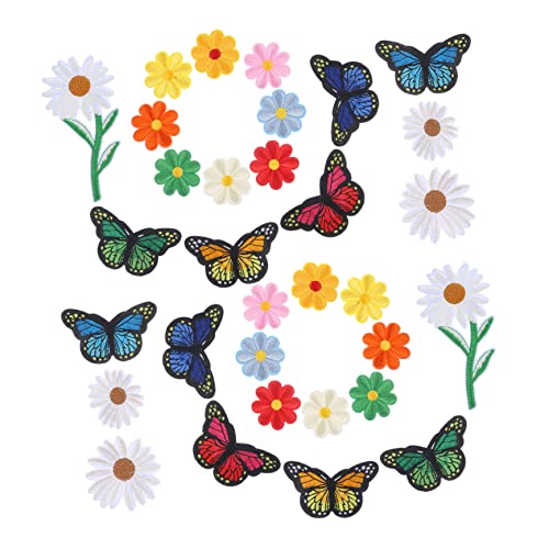 Holibanna 39Stücke Teiliges Floralen Schmetterling Applikationen Bügelbilder Für Kleidung Jeans Und Kostümzubehör Zum Verstecken Von Löchern Für DIY Projekte von Holibanna