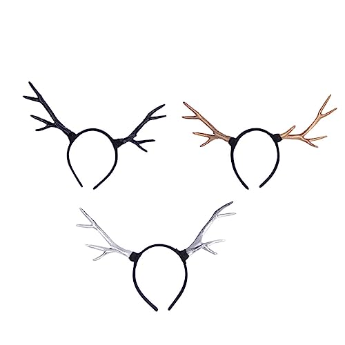 Holibanna 3st Elch Stirnband Winterfest-kopfbedeckung Weihnachtshirsch Stirnband Rentierohren Stirnband Weihnachtsgeschenke Für Kinder Weihnachten Männer Und Frauen Dekorationen Plastik von Holibanna