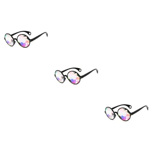 Holibanna 3st Rave-brille Kaleidoskop-sonnenbrille Neugeborenen-outfits Für Neugeborene Abschlussball-sonnenbrille Regenbogenbrille Kostüme Kaleidoskopbrille Brillen Psychedelisch Linse von Holibanna