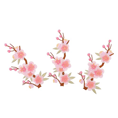 Holibanna 3Stücke Wintersweet Gestickte Patches DIY Blumenapplikationen Für Kleidung Stoffaufnäher Zur Personalisierung Von T Shirts Taschen Und Kostümen Zum Aufbügeln von Holibanna