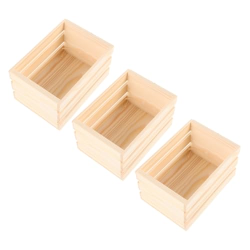 Holibanna 3pcs Mini Holzkörbe Für Puppenhauszubehör Holz Miniaturkisten Für Die Aufbewahrung Kleiner Artikel Dekorative Puppenhausküche Und Winziges Hausdekoration von Holibanna