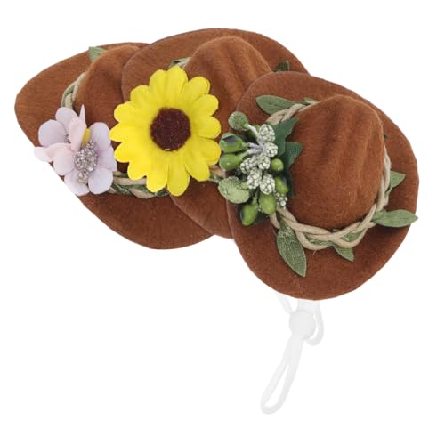 Holibanna 3stücke Miniatur Cowboyhüte Für Flaschen Kleine Filzhüte Als Party Flaschenverschlüsse Western-hochzeitsdekorationen Bastelmaterial Für Mini-cowboyhüte Weinflaschenaufsätze von Holibanna