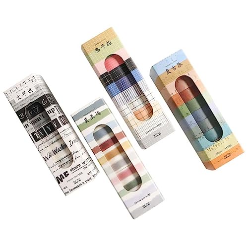 Holibanna 4 Boxen Boxen Washi Tape Klebeband für DIY Scrapbooking Planner mit Verschiedenen Mustern für Handarbeiten und Dekoration von Holibanna